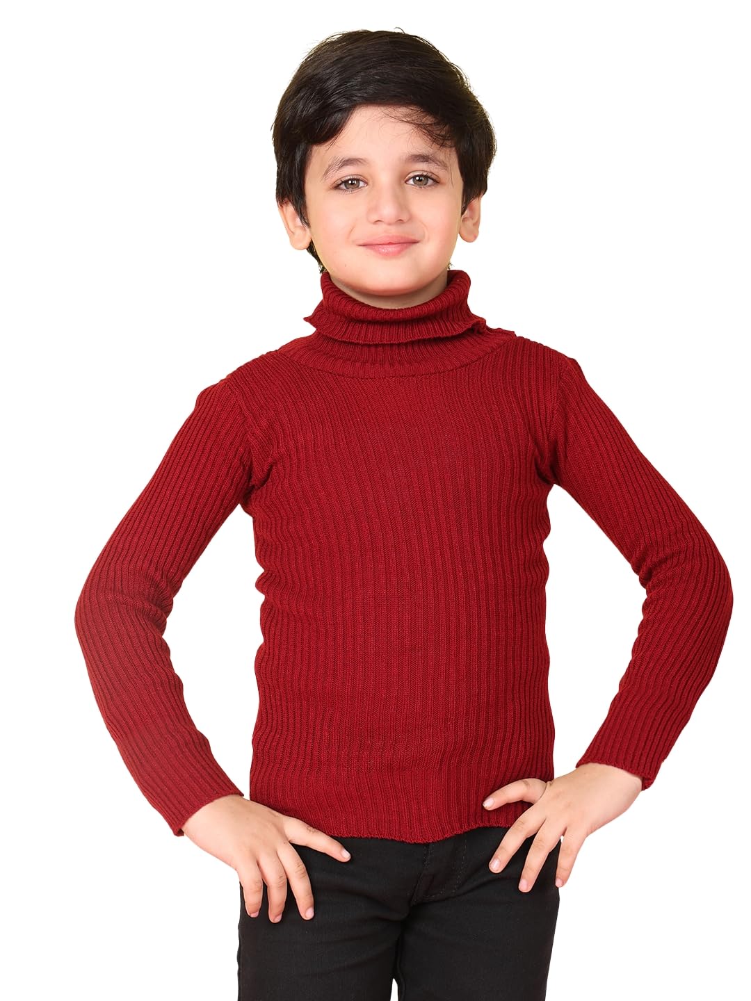 superminis Boys Wollen High Neck Full Sleeve Sweater Winter Skivy for Kids