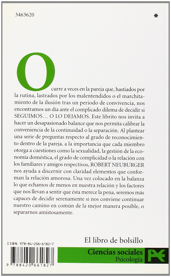 ¿Seguimos... o lo dejamos?: Un balance de la pareja (El libro de bolsillo - Ciencias sociales)