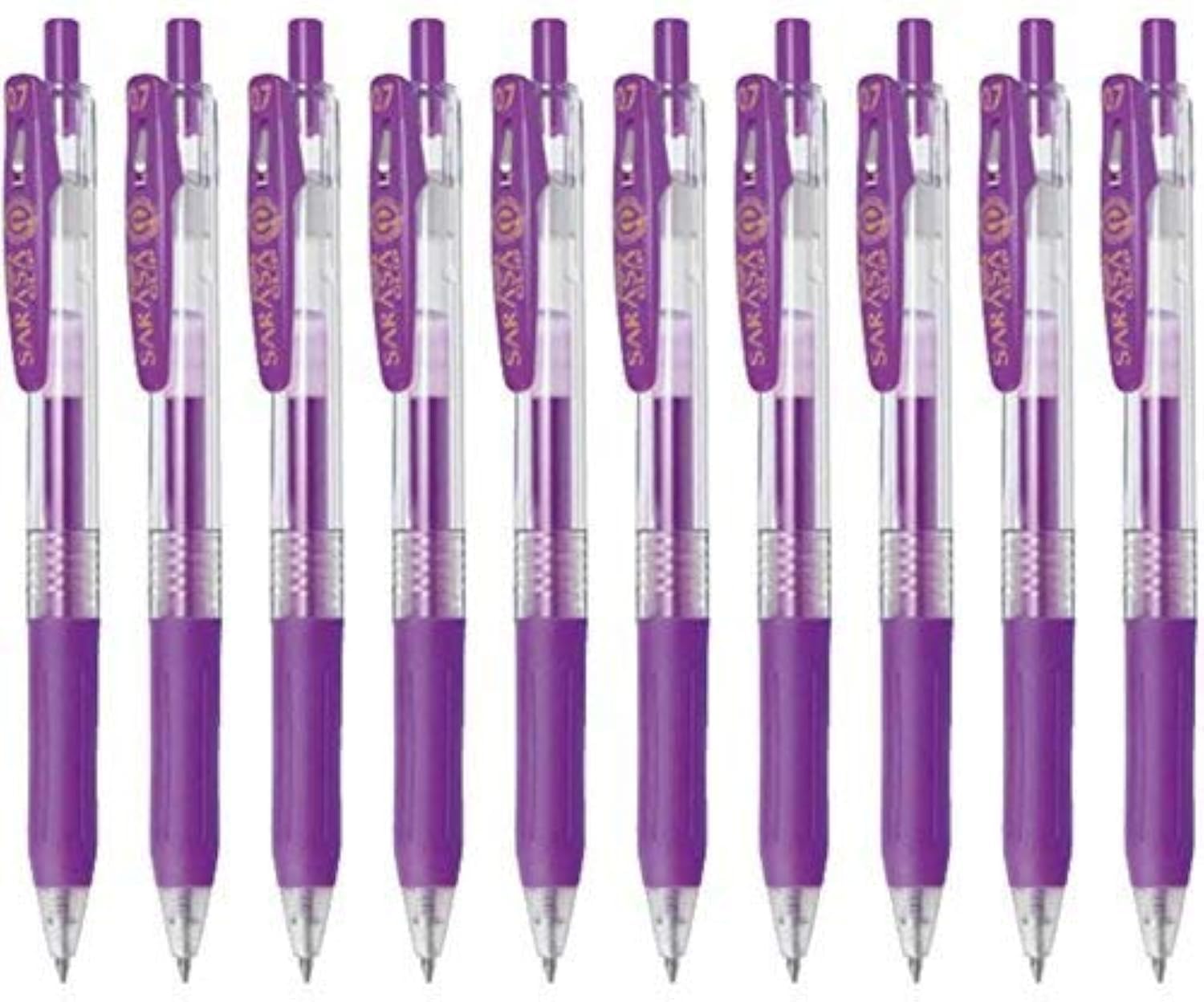 Stylo gel rétractable Zebra Sarasa 0.7mm violet sans bavure - 2