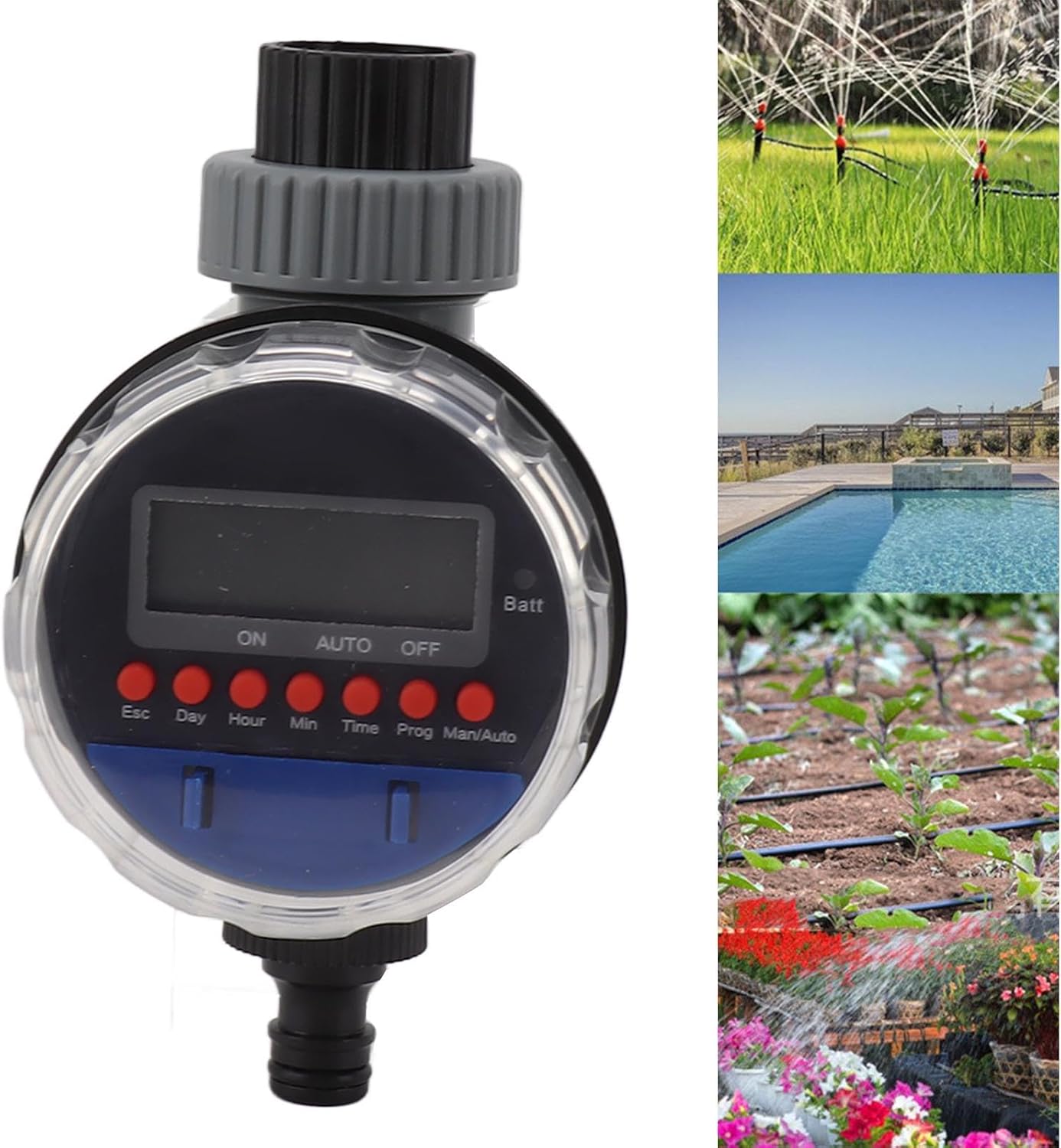 Pilipane Smart Sprinkler Timer Programmable Automatic Garden Irrigation Controller Digital Water Timer for Yard Lawn Flowers Indoor Greenery ABS 291g