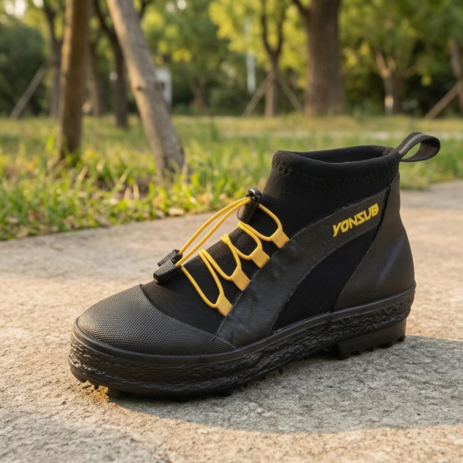 Baoblaze Chaussure de Randonnée Antidérapante Homme Femme Bottine de Pêche Soulier Aquatique Chaussure de Marche Fermeture par Cordon Élastique et Tirant Talon, Array, Noir Orange, 40 | Faciles à Enfiler, Antidérapant, Chaussure avec Semelle Crantée, pour