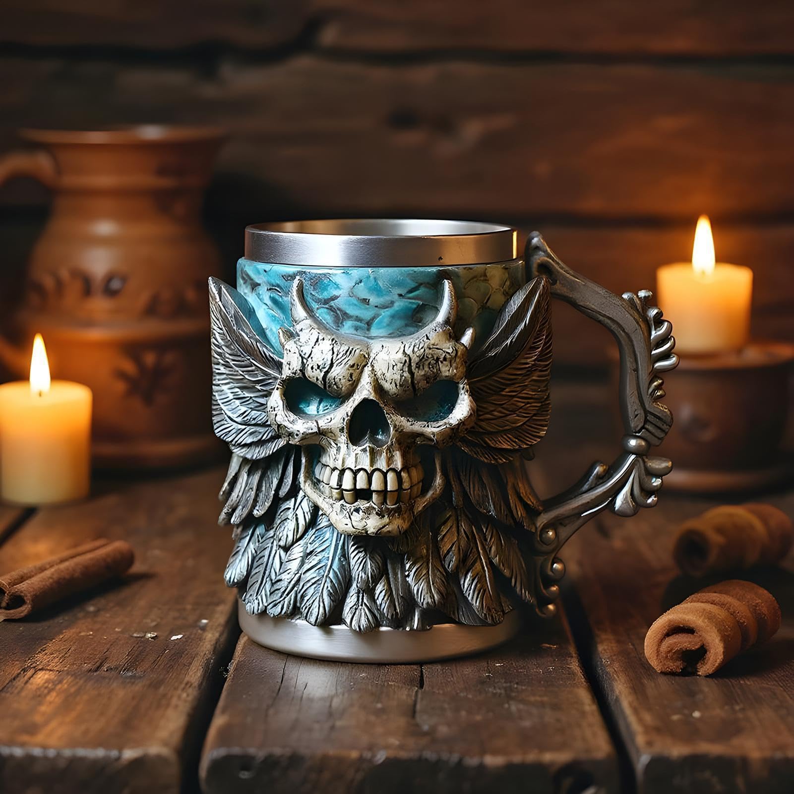 Tazas Café 500 Mililitros Diseño Esqueleto Halloween Resina Decoración