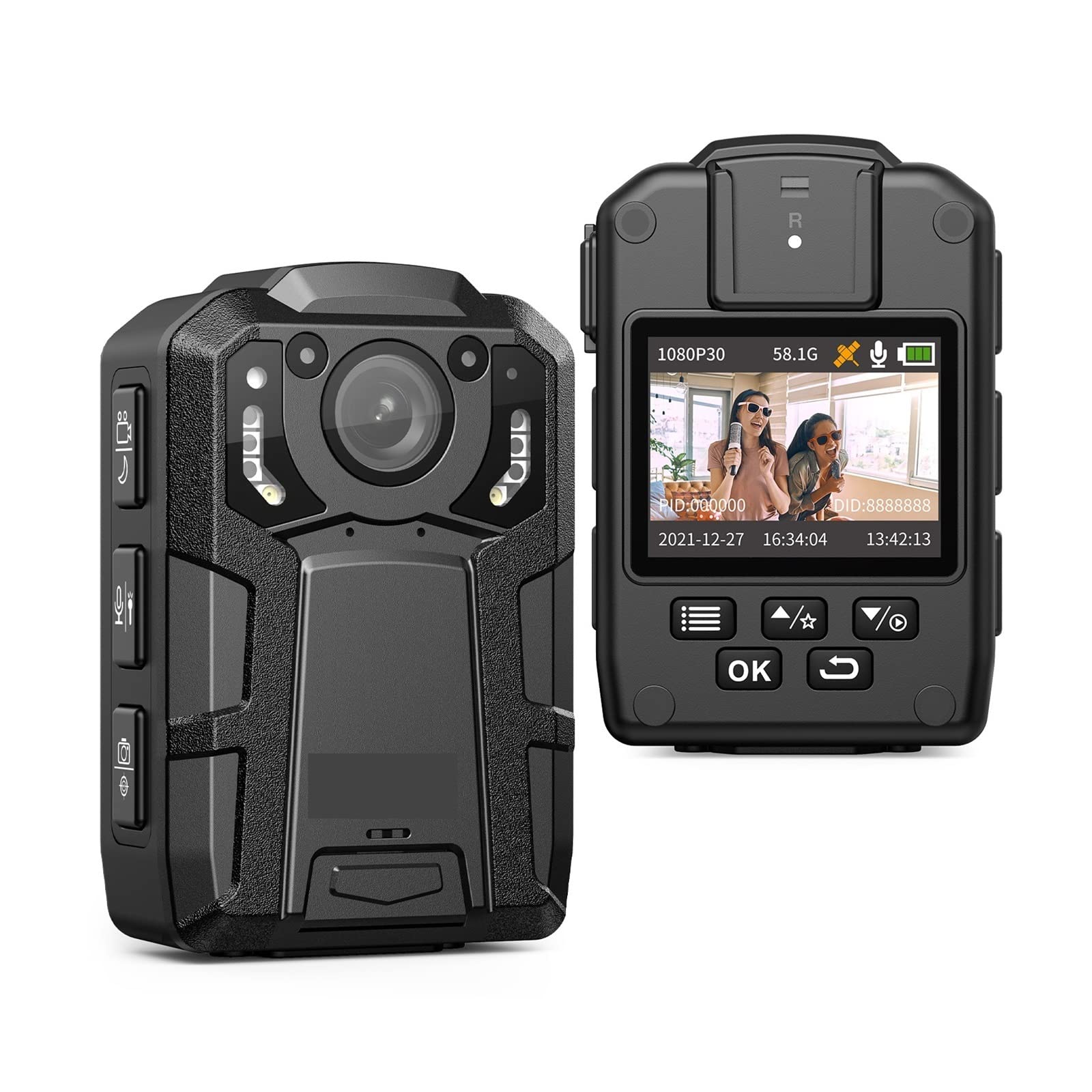 Kamera na ciało Aparat noszony na ciele 4K GPS Track Obsługiwany 14~16 godzin Nagrywanie wideo 128 GB IP67 Wodoodporna kamera montowana na ciele z noktowizorem dla Bezpieczeństwa, Dokumentacja Pracy