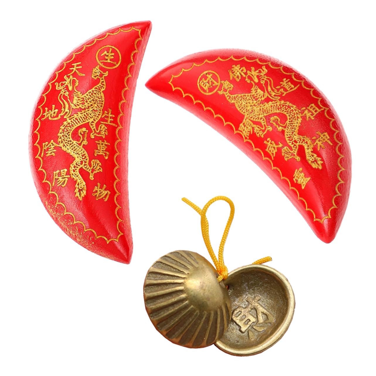 2 Pairs Mug Taoist Meditation Stains Rituals Divination Cup Taoist Divination Cups Sacrifice Tool Chinese Feng Shui Growing Sculpture Metal