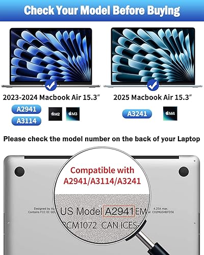 Miniatura 7 de F FORITO Paquete de 2 protectores de pantalla mate antiluz azul compatibles con MacBook Air de 15.3 pulgadas (2023-2025, M2, M3, M4), protección