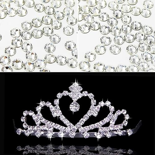 Miniatura 2 de 1440 diamantes de imitación para manualidades, parte trasera plana, brillantes diamantes de imitación redondos para uñas, piedras de vidrio, gemas