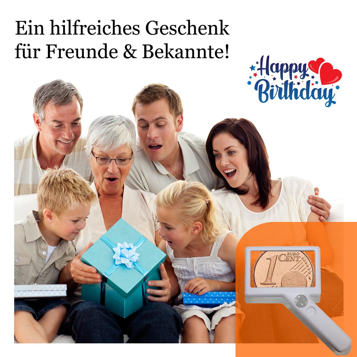 EasY Magnifier Digitale Lupe, Elektronische Bildschirmlupe mit USB, 4,3-Zoll LCD Display mit LED Licht, Reale 20fache Vergrößerung, Aufladbare Lesehilfe