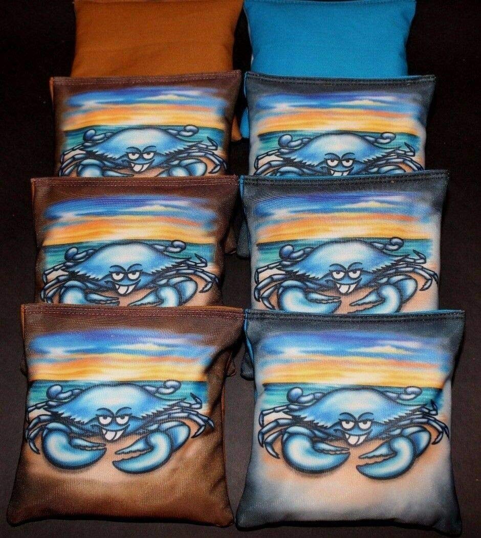 BackYardGamesUSA Custom Tropical Blue Crab 8 ACA Regulation Handmade Custom Cornhole Bags B81