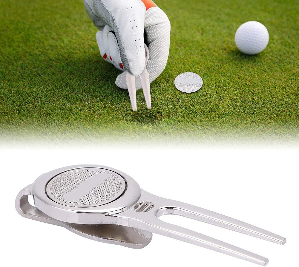 VGEBY Divot Tools, Divot Repair Tool with Magnetic Ball Marker(D102 Silver)