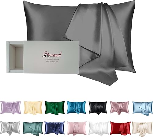 Funda de almohada 100% seda de morera para cabello y piel, fabricada en Estados Unidos, funda de almohada de seda 22 Momme King con cremallera,