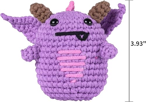 Miniatura 7 de Kit de ganchillo para principiantes, kit de animales de ganchillo de pterosaurio para adultos y niños, kit de punto de ganchillo para principiantes
