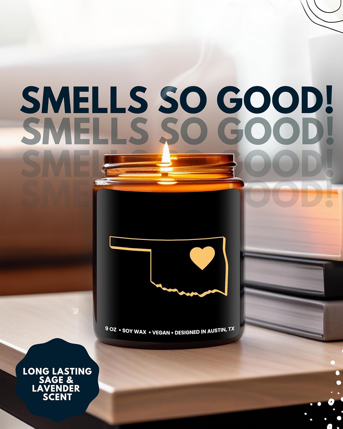 Oklahoma Candle, Unique Oklahoma Themed Gifts for Men and Women, Best State Souvenir Gifts for Moving Away, Thoughtful Home Sick Presents, Ideal for Birthday, Christmas, Graduation, Gift Ready - Image 5