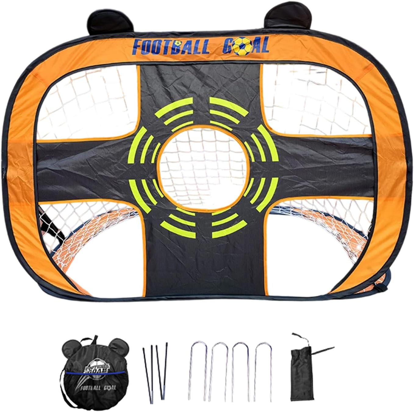 Soccer Goal with Quick Assembly Polyester Net & Steel Frame for Indoor/Outdoor Skill Drills Thin Football Goal with Carry Bag