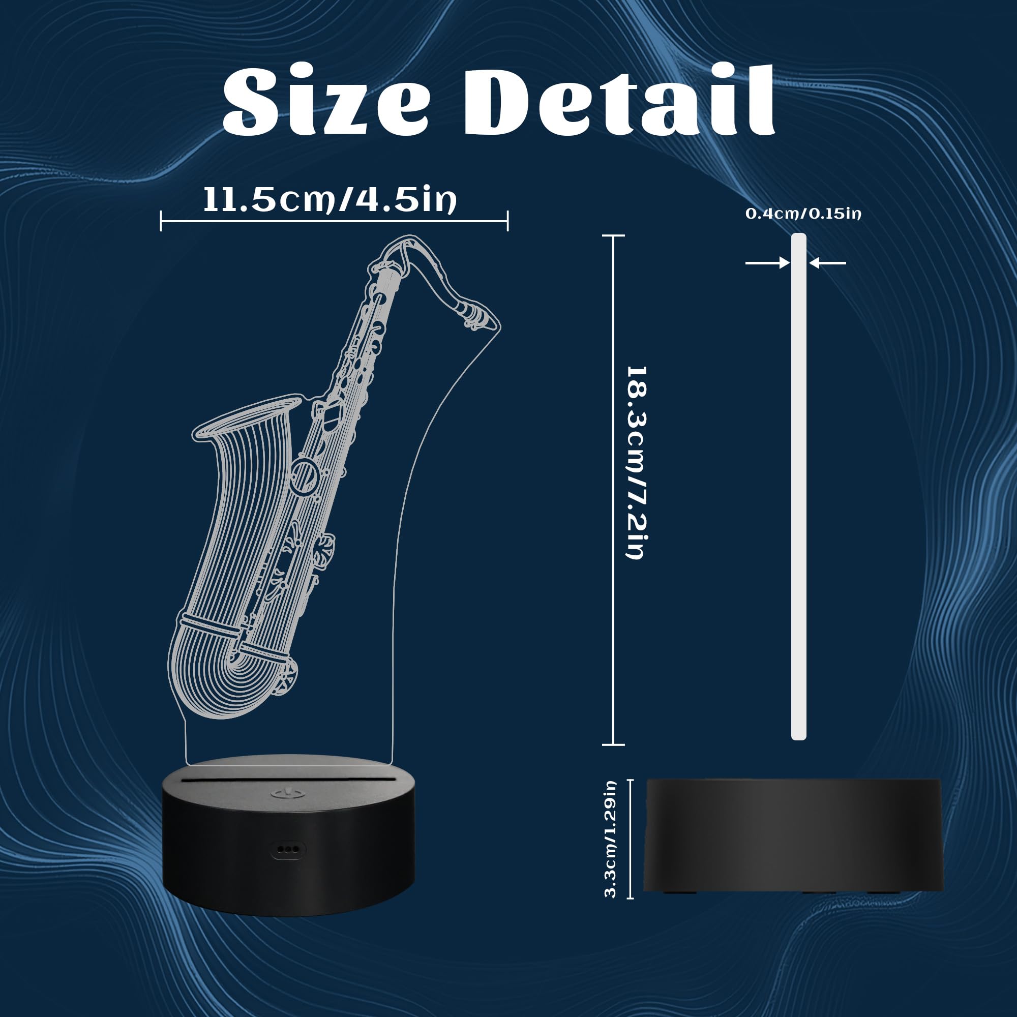 CoolGift Mart Saxophone Night Light, 3D LED Optical Illusion Lamp with 16 Colors and Remote Controller, Gifts for Saxophone Enthusiasts Music Lovers