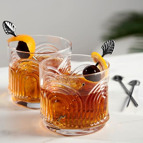 Miniatura 4 de Viski Gunmetal Art Deco - Palillos de dientes resistentes de acero inoxidable, accesorios de bar para bebidas, color negro, 5 pulgadas, juego de 4