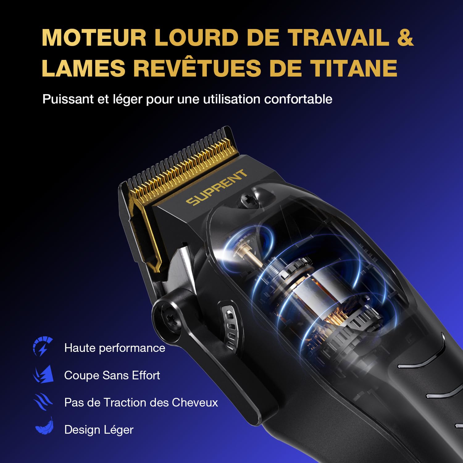 SUPRENT Tondeuse Cheveux Hommes Professionnelle-Tondeuse à Cheveux Sans Fil