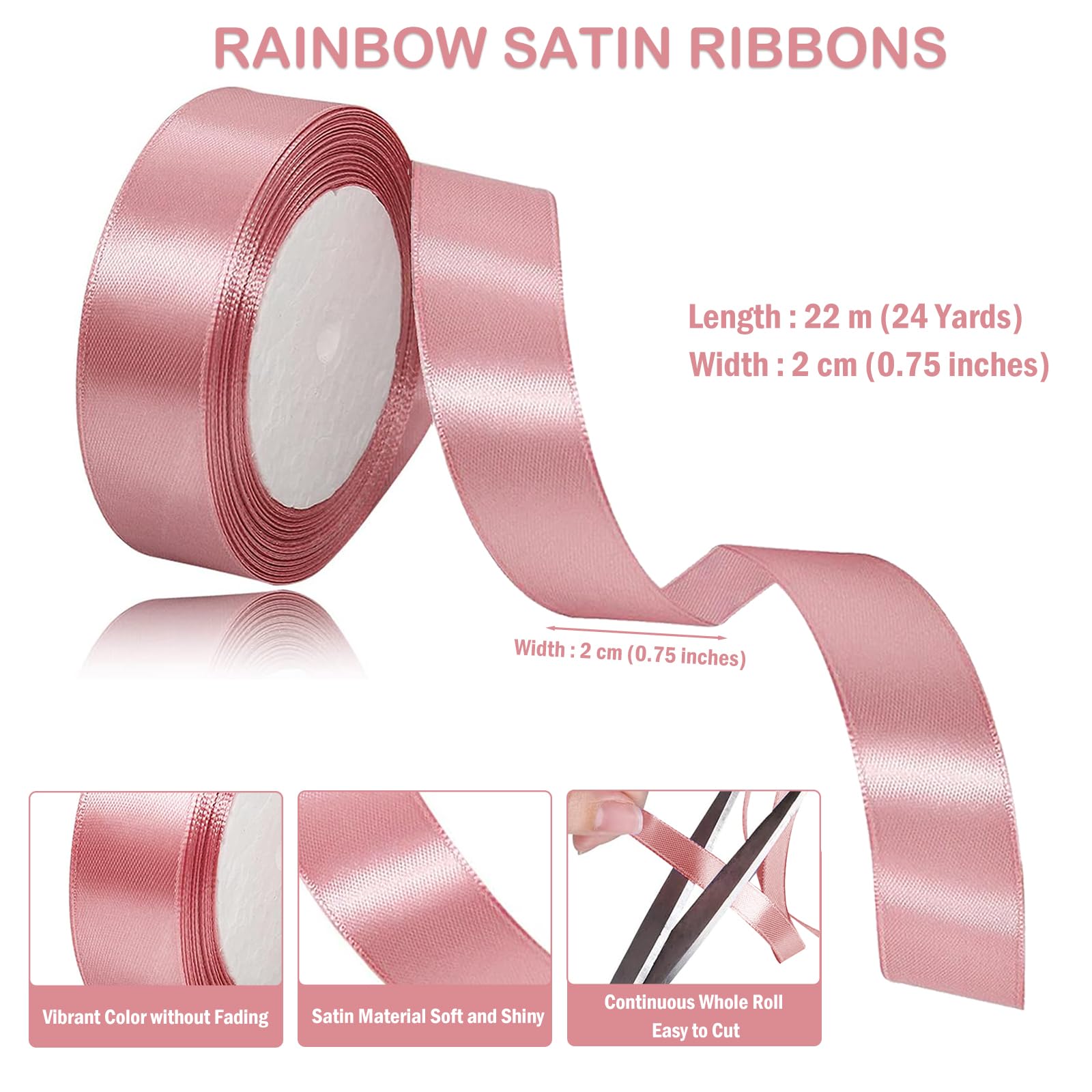 Nastro Raso Dorato 10 mm, 22 m Nastri Raso Nastro Stoffa per Pacchi Regalo, Arti