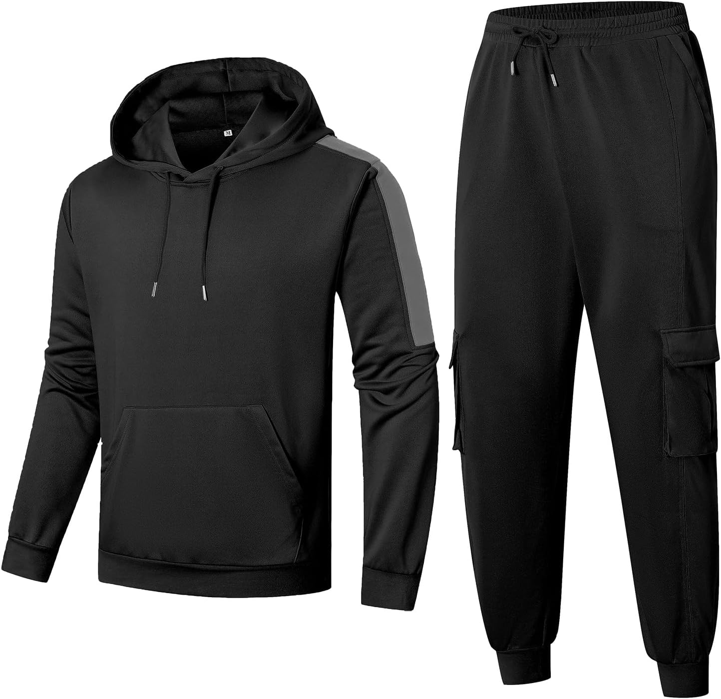 Babioboa Men's Tracksuit 2 Piece Hoodie Sweatsuit Jogging Suit Cargo Pant Set Warm Up Suit Workout Gym Set Fall Outfit