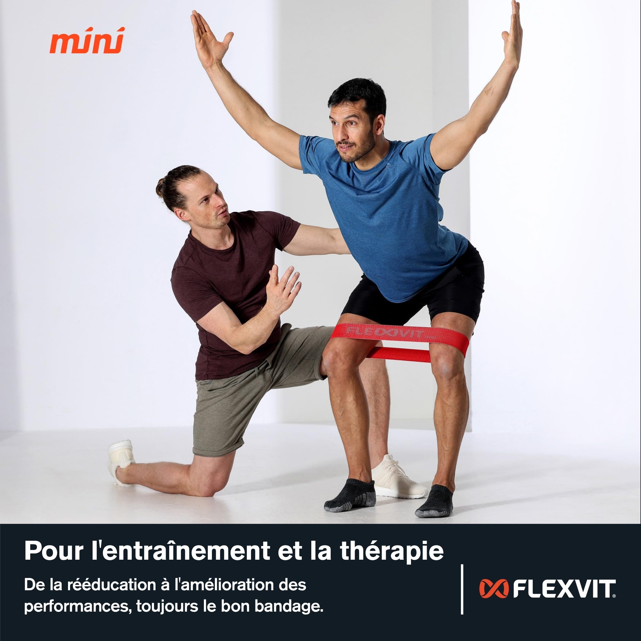 FLEXVIT Lot de 3 et 6 bandes de fitness pour exercices généraux de stabilisation, étirement et mobilisation, différentes épaisseurs, pour débutants et professionnels