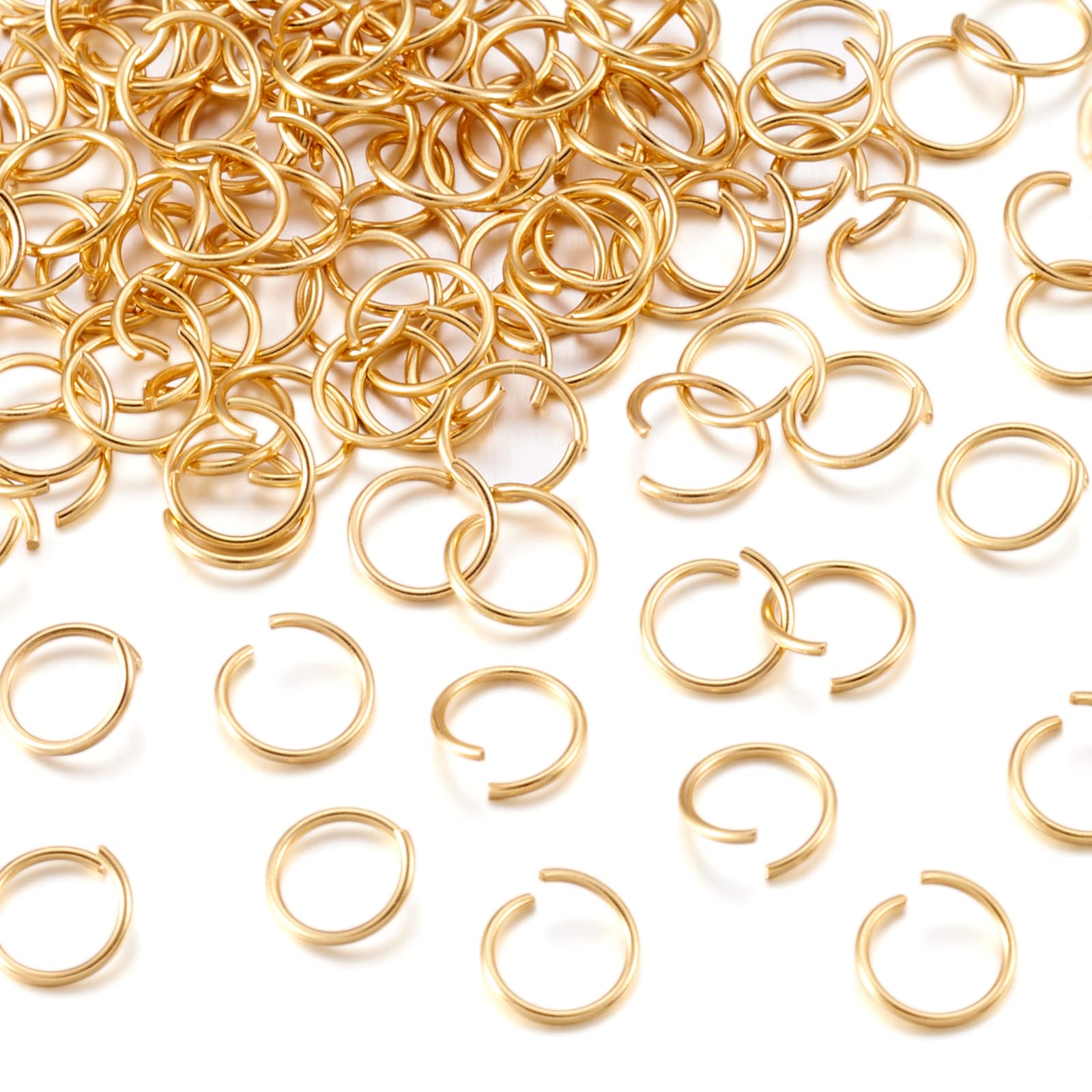 Craftdady 500pcs Stainless Steel Jump Rings 8mm Strong Metal Open Golden Link Ring Connector for Jewellery Necklace Earring Crafts Making