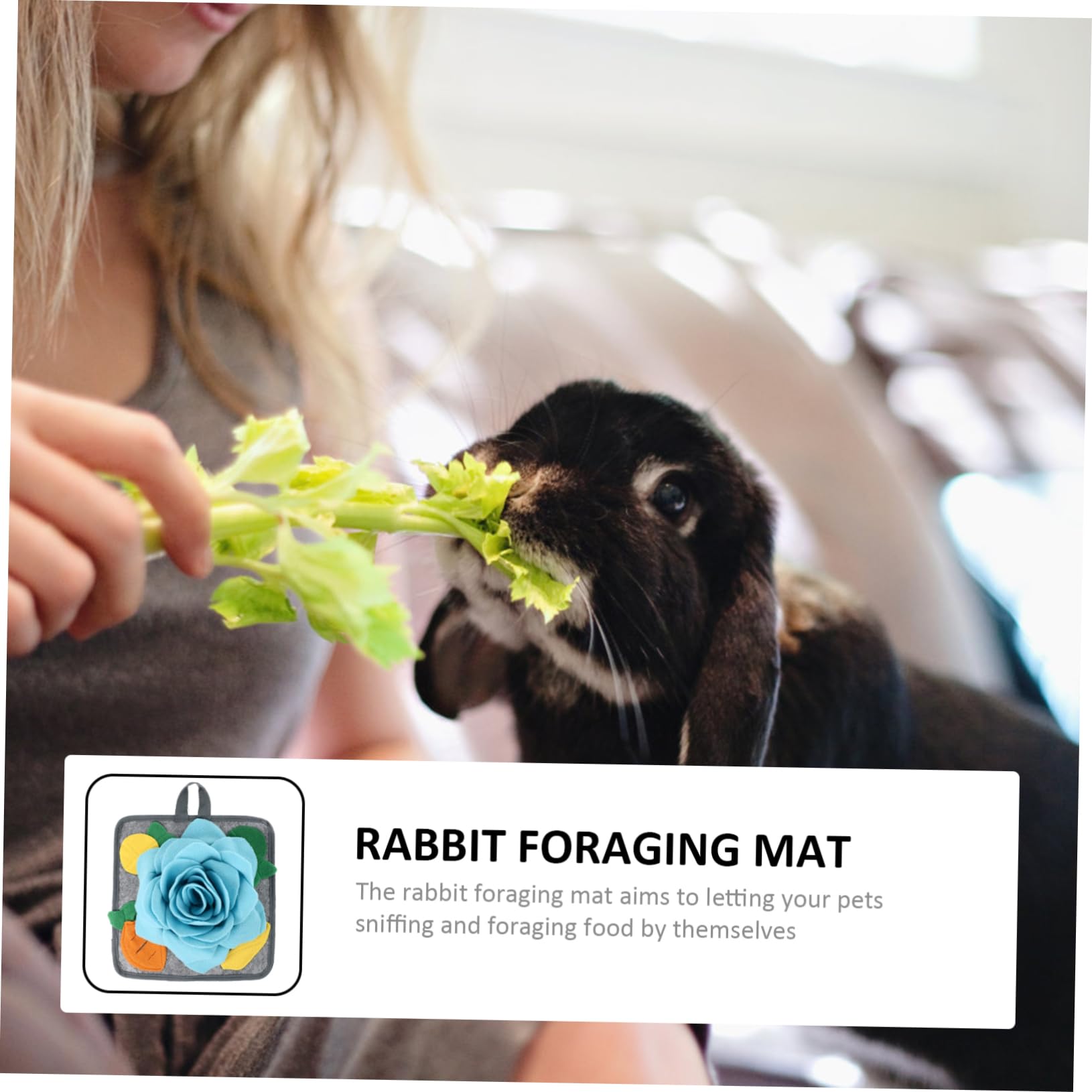 Didiseaon 3pezzi Tappetino Interattivo Per Conigli Tappeto Per Foraggiamento Pile Stimola Istinto Naturale Facile Da Riporre Per Ansia e Favorire Benessere Degli Animali Domestici