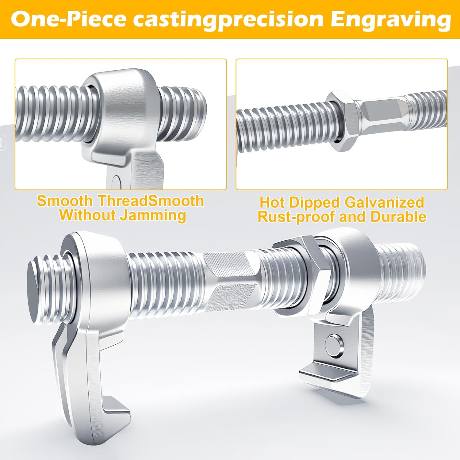 4 Pack Shipping Container Bridge Fitting Clamp, 260mm Galvanized Screw Clamp for Connecting 20/40FT Containers, Heavy Duty Rail Accessories Kit with Side Twist Lock