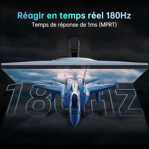 KTC Ecran PC 27 Pouces Mini LED | 2K@180Hz QHD 2560x1440P | VESA Display HDR1400 | Temps de réponse 1ms | Adaptive Sync | 148% sRGB | HDMIx2, DPx1 | Support Vertical et Mural | Ecran PC Gamer Blanc - 4