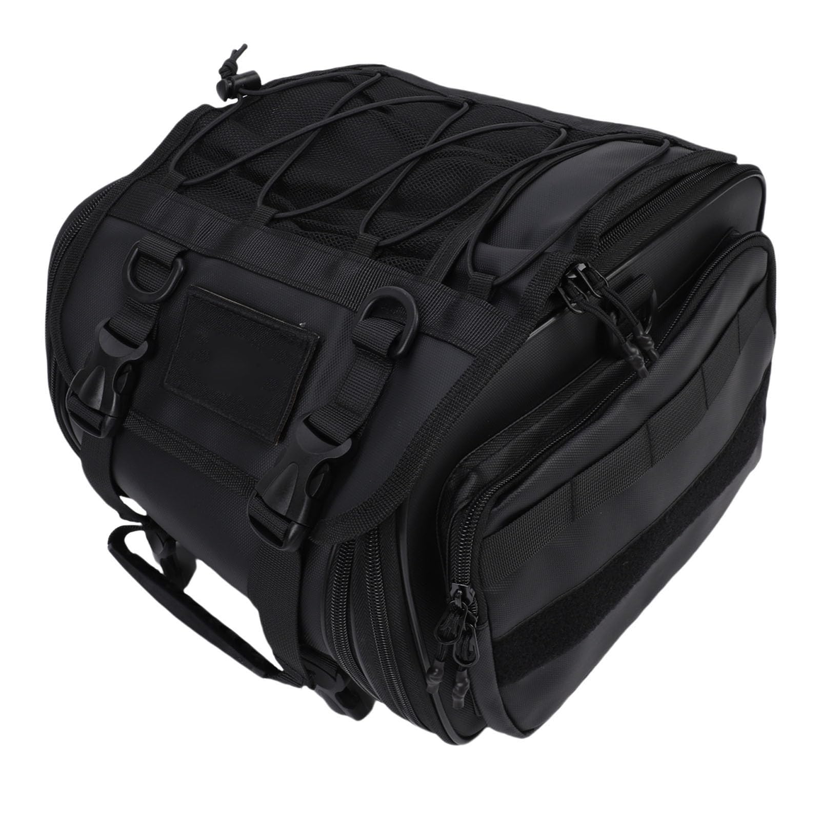 Akozon Bolsa de Equipaje Trasero para Motocicleta 20L 30L Expandible con Cubierta para Lluvia y 4 Correas, Bolsa de Almacenamiento para Moto con Múltiples Bolsillos y Tiras Reflectantes para Viajes