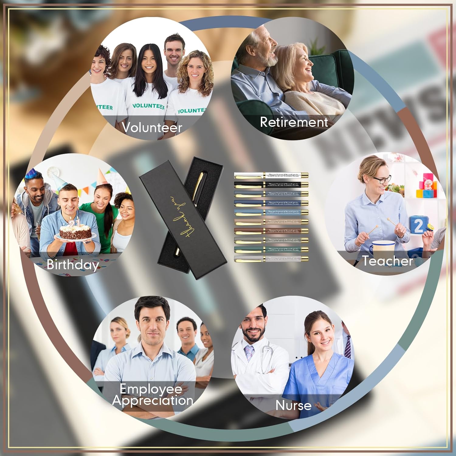 PerKoop 20 Sets Thank You Gifts Inspirational Ballpoint Pen with Box Employee Appreciation Gift Pen Bulk for Social Worker Doctor Dispatcher Assistant Secretary Office Staff(Modern Colors,May You) - Image 7