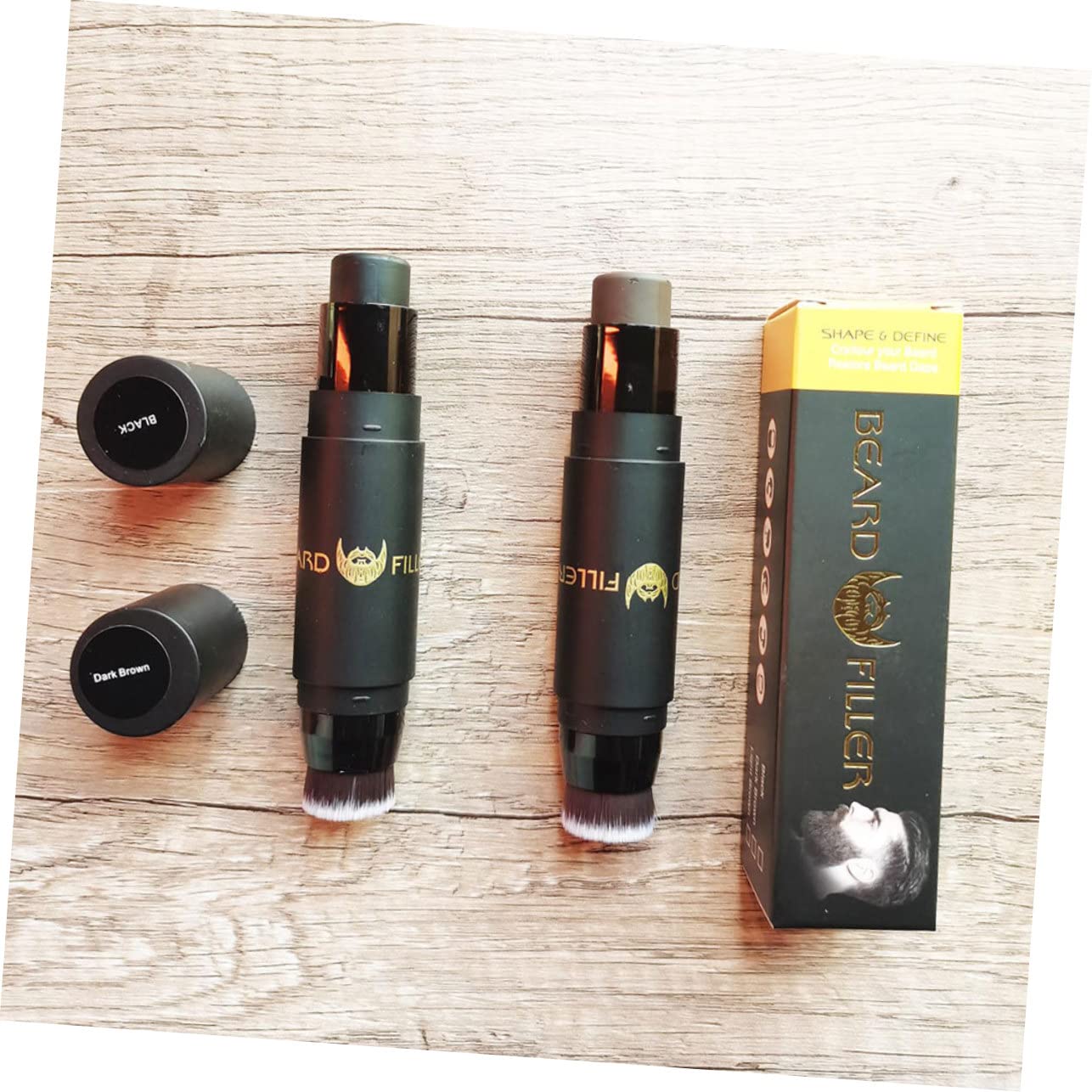 FRCOLOR 2 Pezzi Di Penna Riempitiva Per Barba Per Uomo Modellante Per Barba Riempitivo Per Barba 2 in 1 Facile Da Usare Materiale Robusto Adatto Ai Viaggi