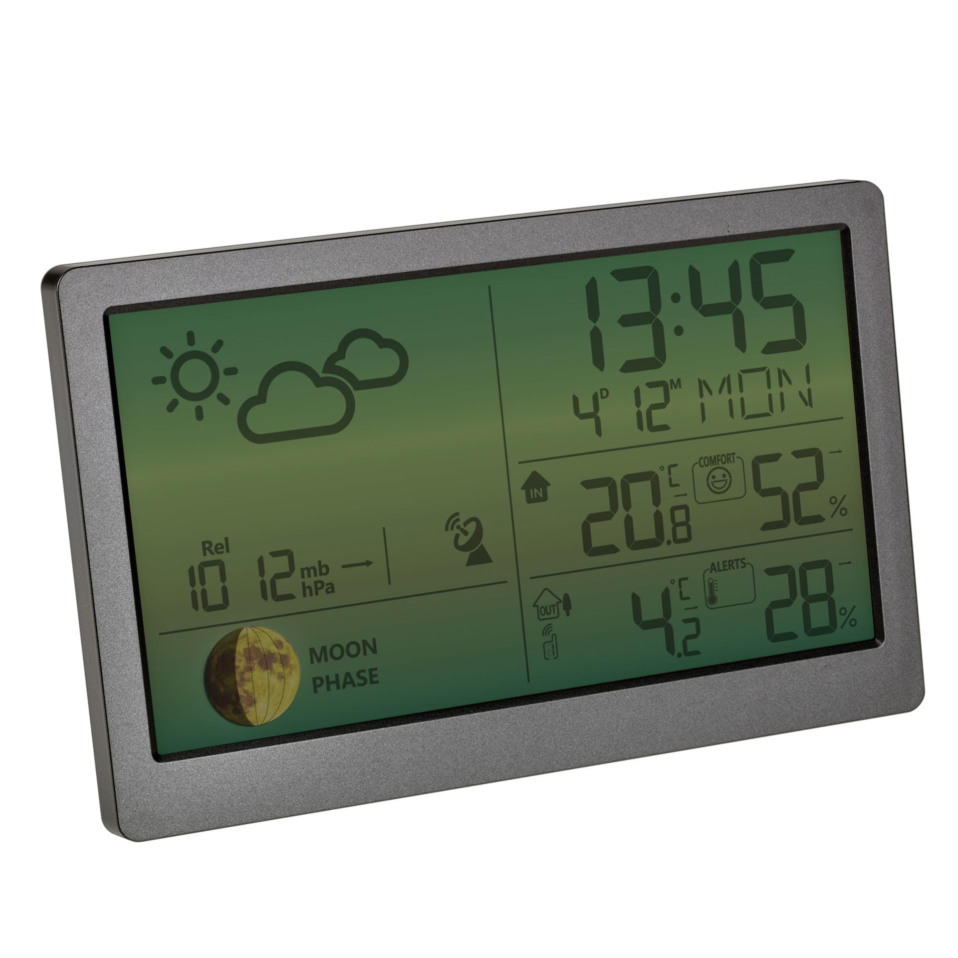 TFA-Dostmann LUNA SKY TFA 35.1169.10 Station météo radio-pilotée avec symboles et tendance météo (anthracite avec piles)