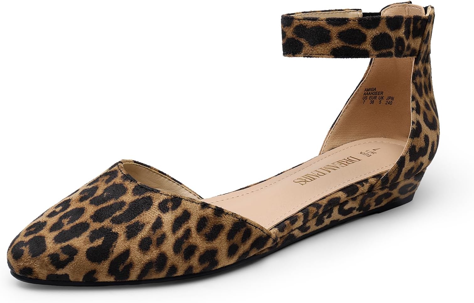 DREAM PAIRSWomen's Low Wedge Ankle Strap Dress Flats Shoes