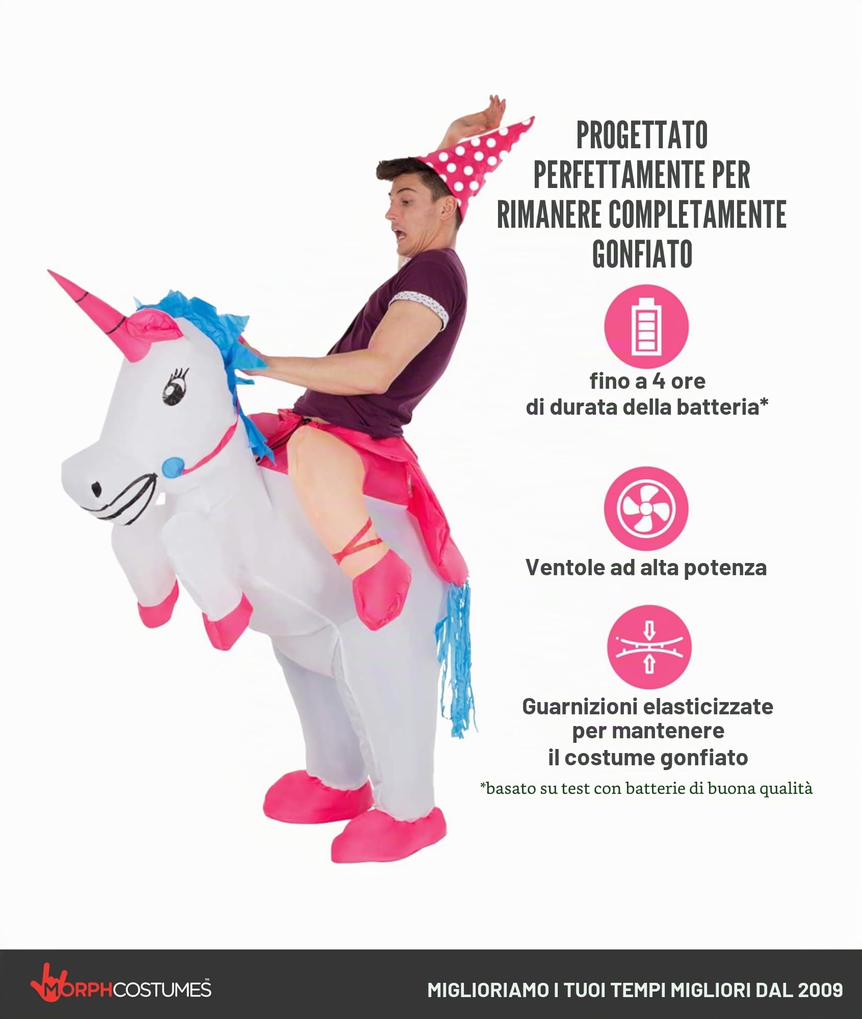 Morph Costume Gonfiabile Unicorno,Vestito Gonfiabile Adulto Uomo Donna Laurea