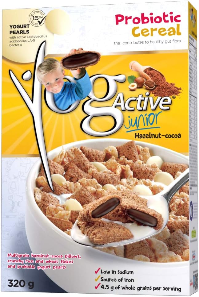 Yogactive - 12 Pack - (Jr. Cocoa Hazelnut) - PROBIOTIC cereal - NON GMO