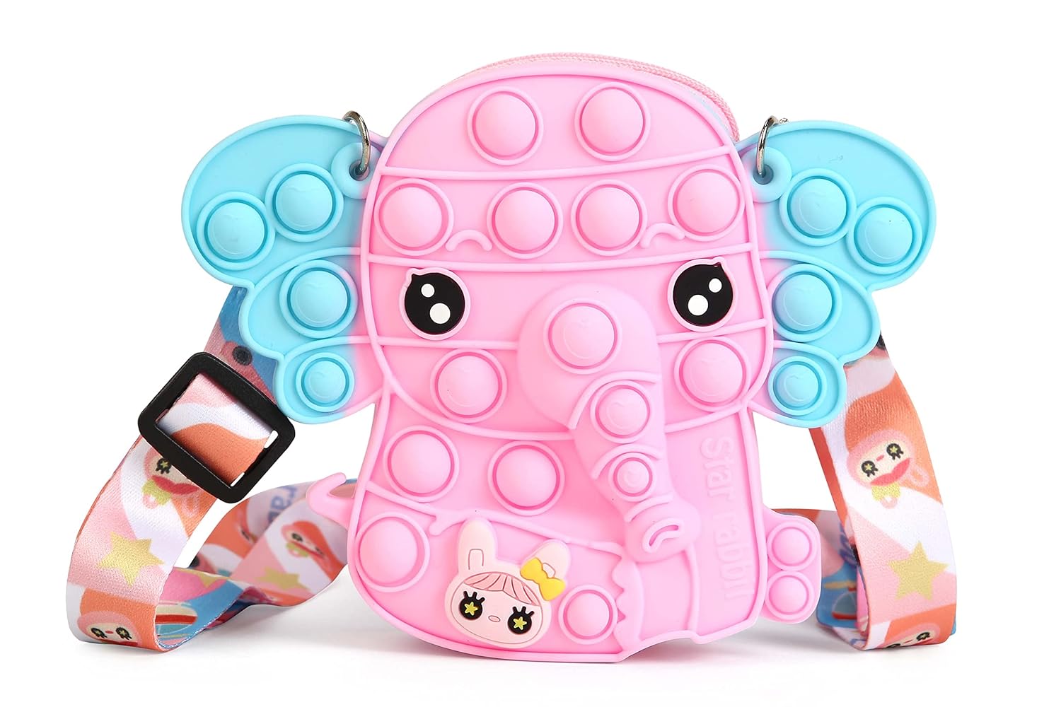 SAEKOS Elephant pop it Bag Fidget Popit Stylish Backpack Shoulder Bag Cute Silicone Purse