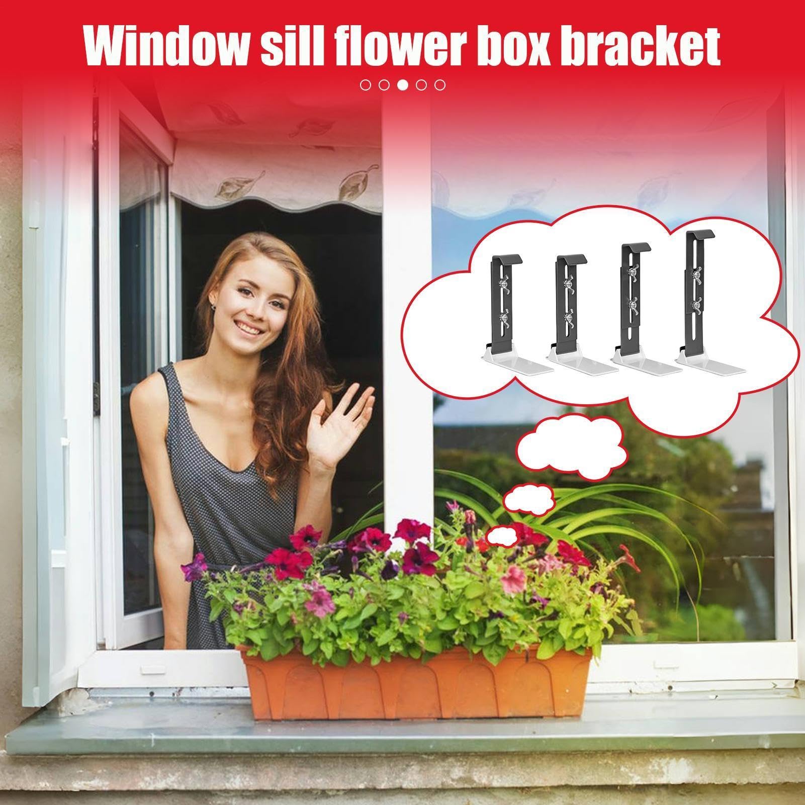 Fensterbank Blumenkastenhalterungen 4-Teilige Ausziehbare