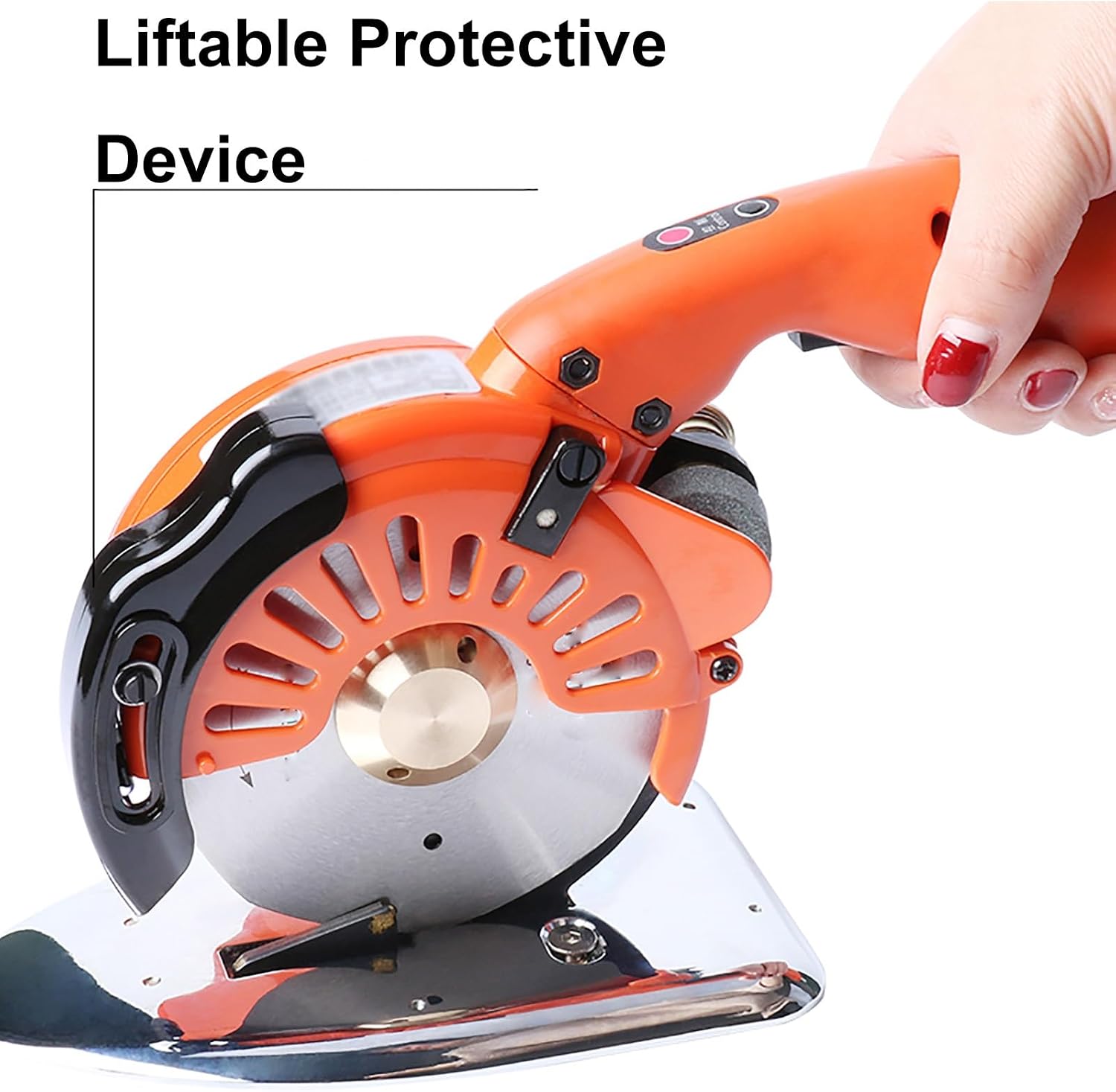 Electric Fabric Cutter, Adjustable Speed Electric Rotary Cutter, with Built-in Blade Sharpener, for Cloth, Leather, Carpet(27x40cm/10.6x15.7in)