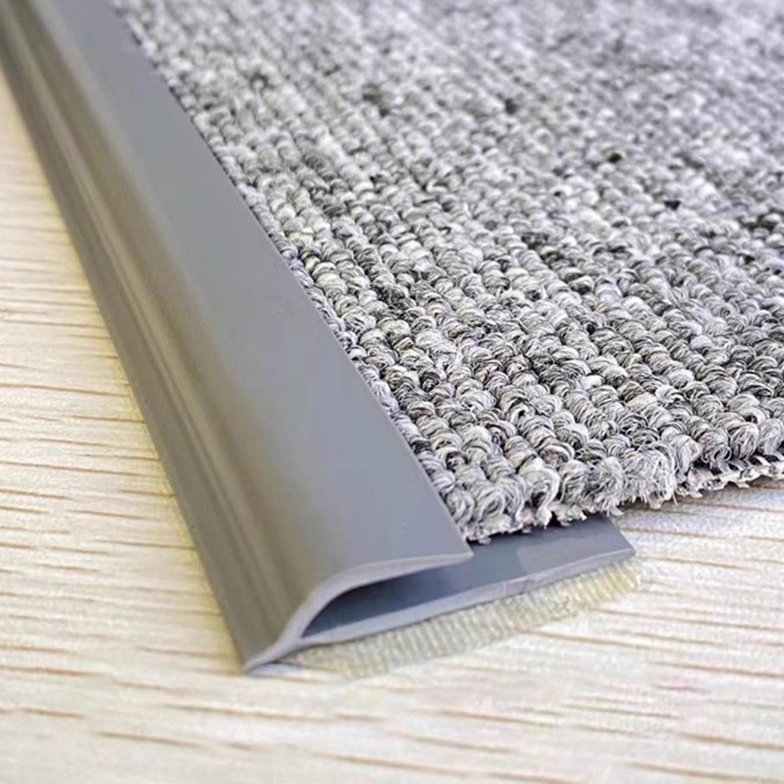 Perfil de Transición Protector de Bordes de Alfombra, Tira de Umbral de PVC, Tira de Transición de Alfombra a Baldosa, Tira de Borde de Alfombra, Madera, Laminado, Tablones de Vinilo(Gray,20m (65.6ft)