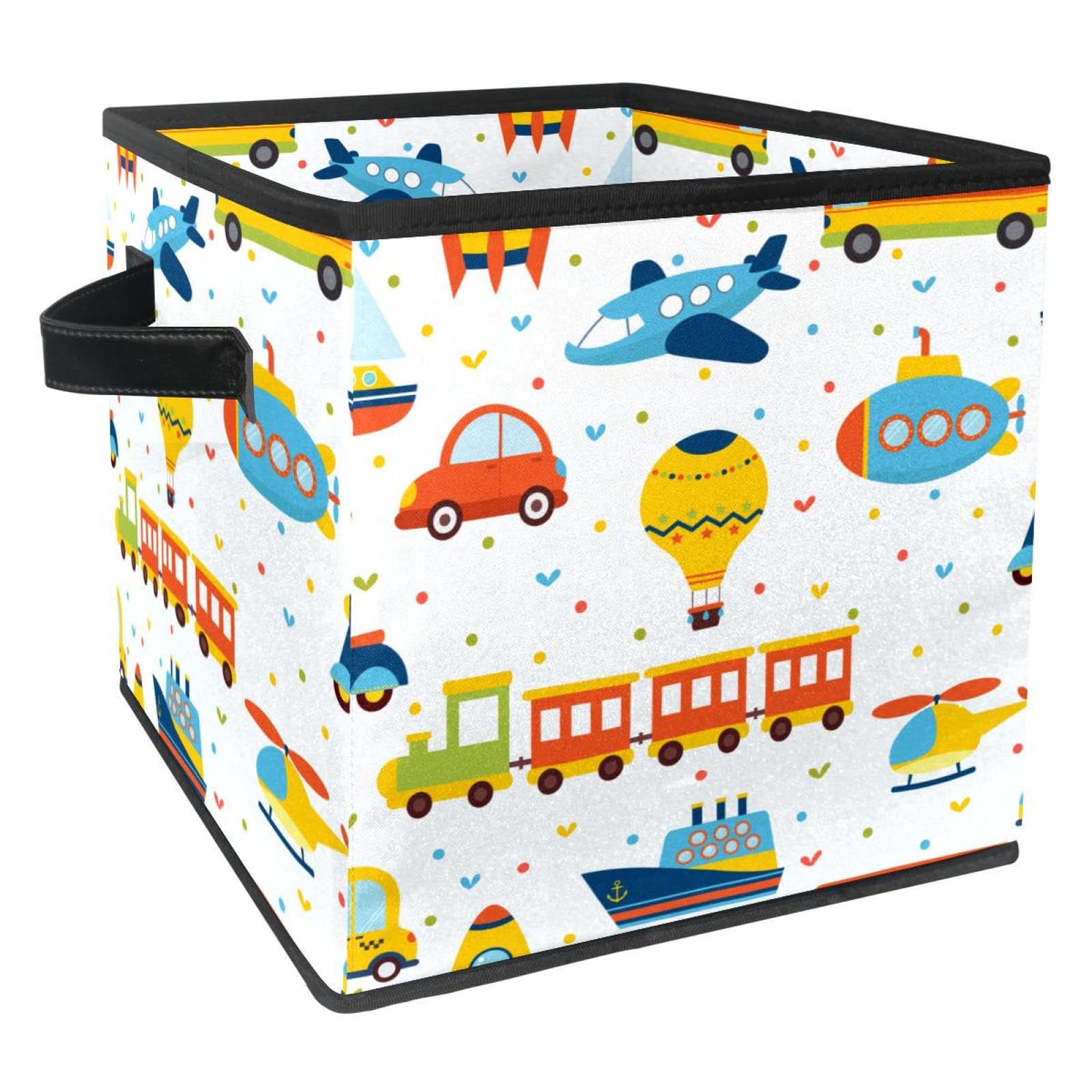 Boîte en tissu pliable avec poignées pour rangement nomade