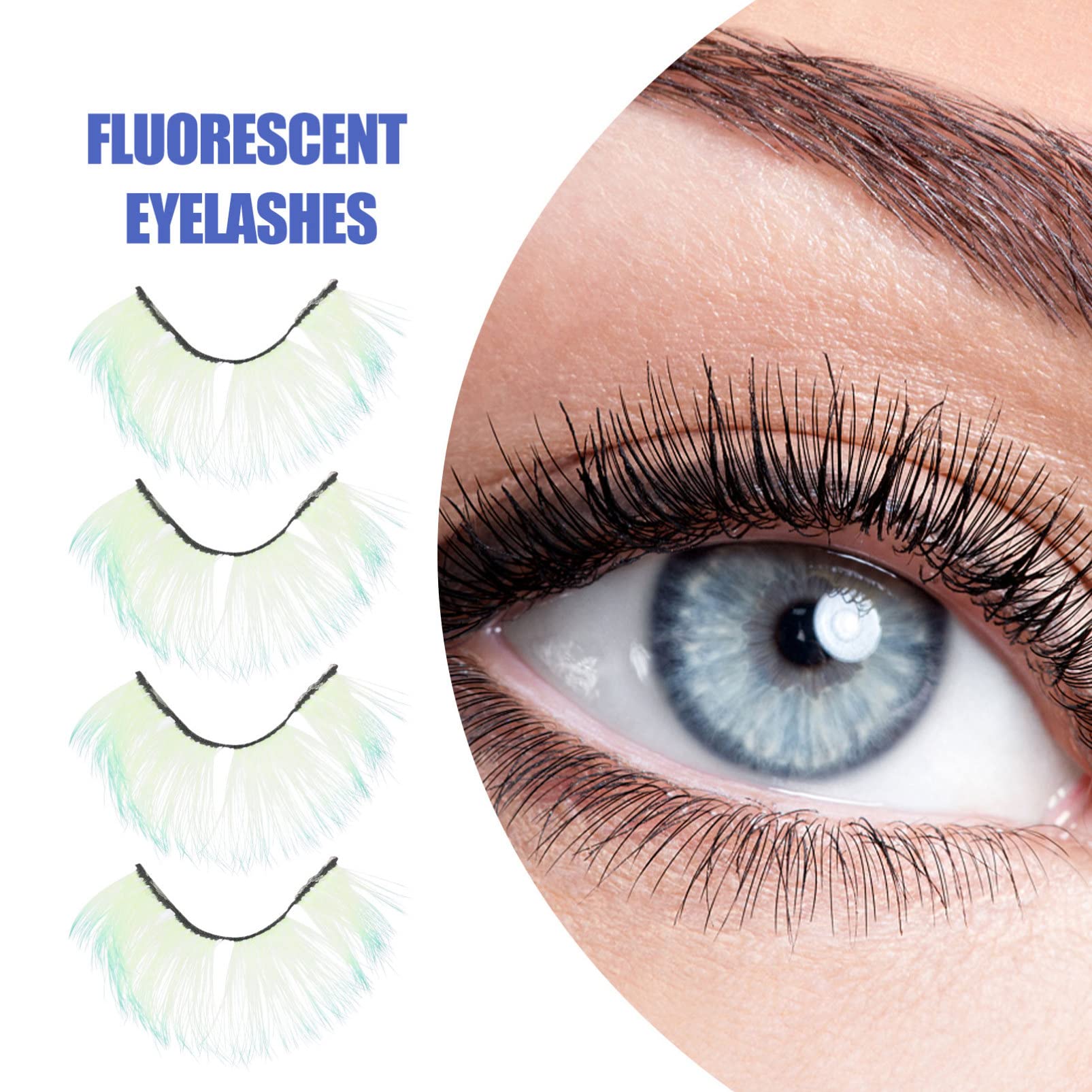 25pares Pestañas Postizas Fluorescentes De Para Maquillaje De Fiesta Ligeras y Cómodas Para Bodas y Eventos Especiales