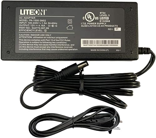 LITE-ON Adaptador de CA 12VDC 5A 60W (conector de 0.083x0.217 in)