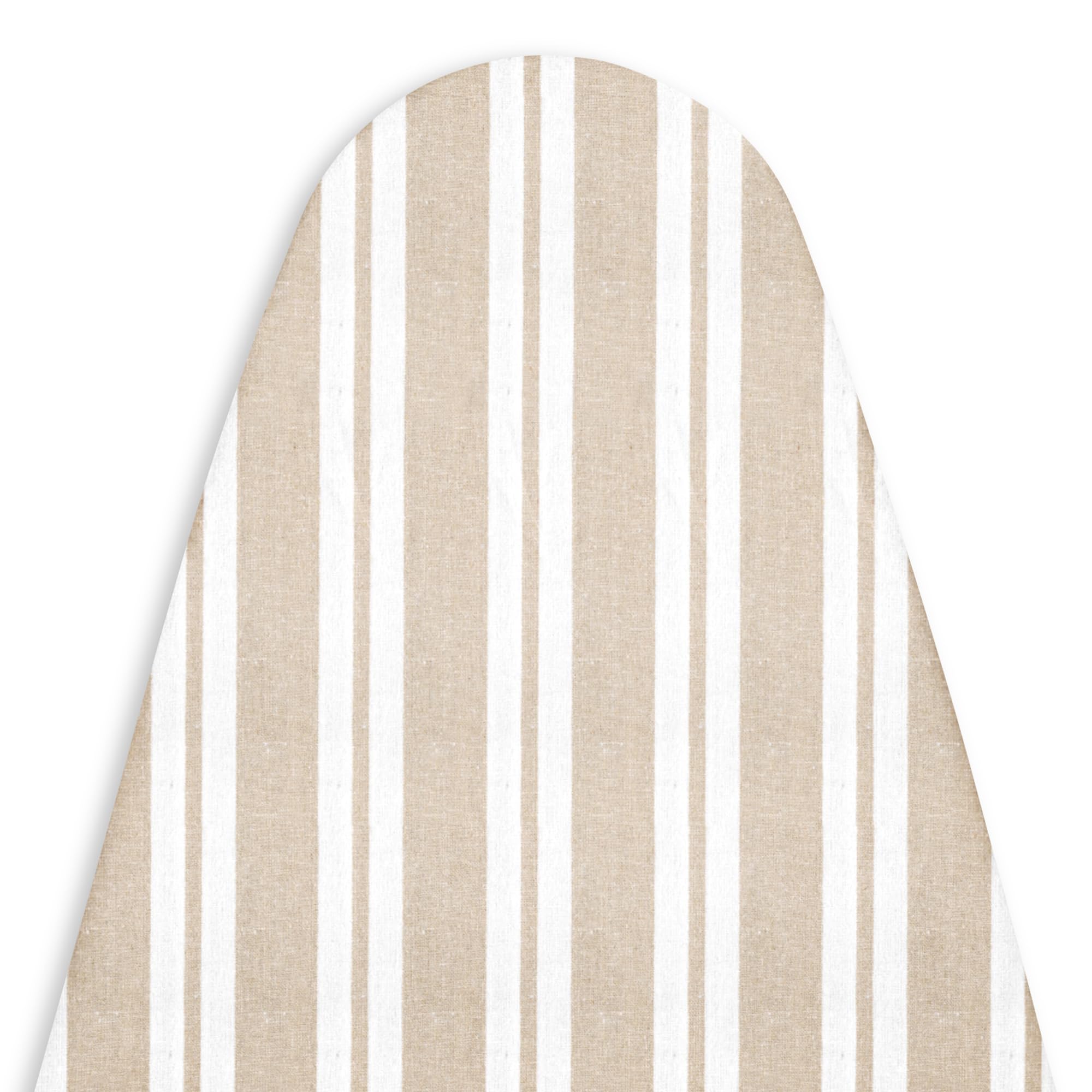 Encasa XO Ironing Board Covers and Pad - 112x34 cm Fits Medium Iron Boards, Thick 4mm Felt, Elasticated Fit, Heat & Scorch-Resistant, Elastic Bungee Cord Tightening & Lock Franca Beige Stripes