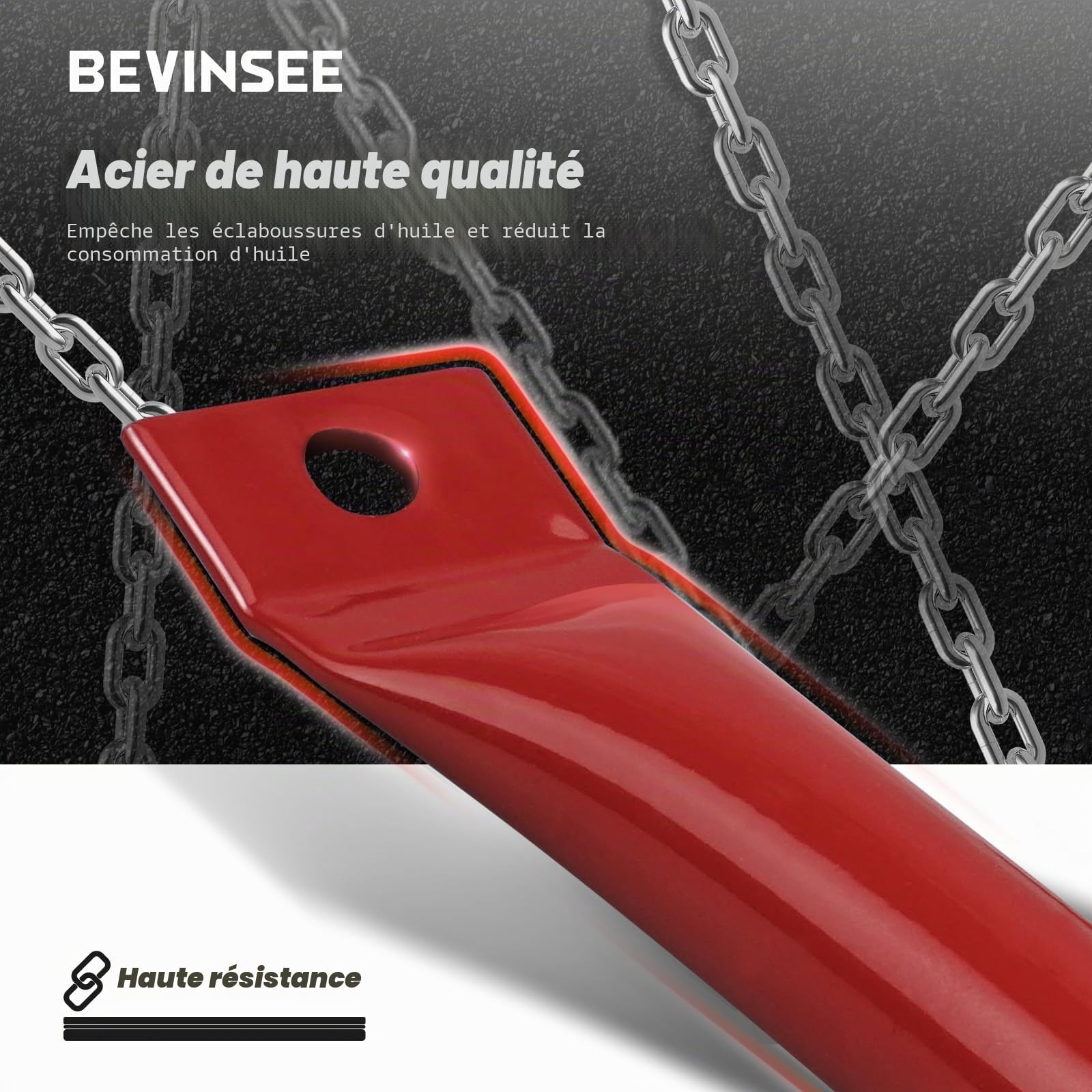 Bevinsee Barres d'accolade en V compatibles avec les séries 3 E90/E91/E92/E93 2006-2013, grille avant en acier haute résistance uniquement pour série E9X, revêtement en poudre, rouge