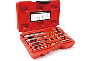 Damaged Screw Extractor and Left-Hand Drill Bit Set [10-Piece]