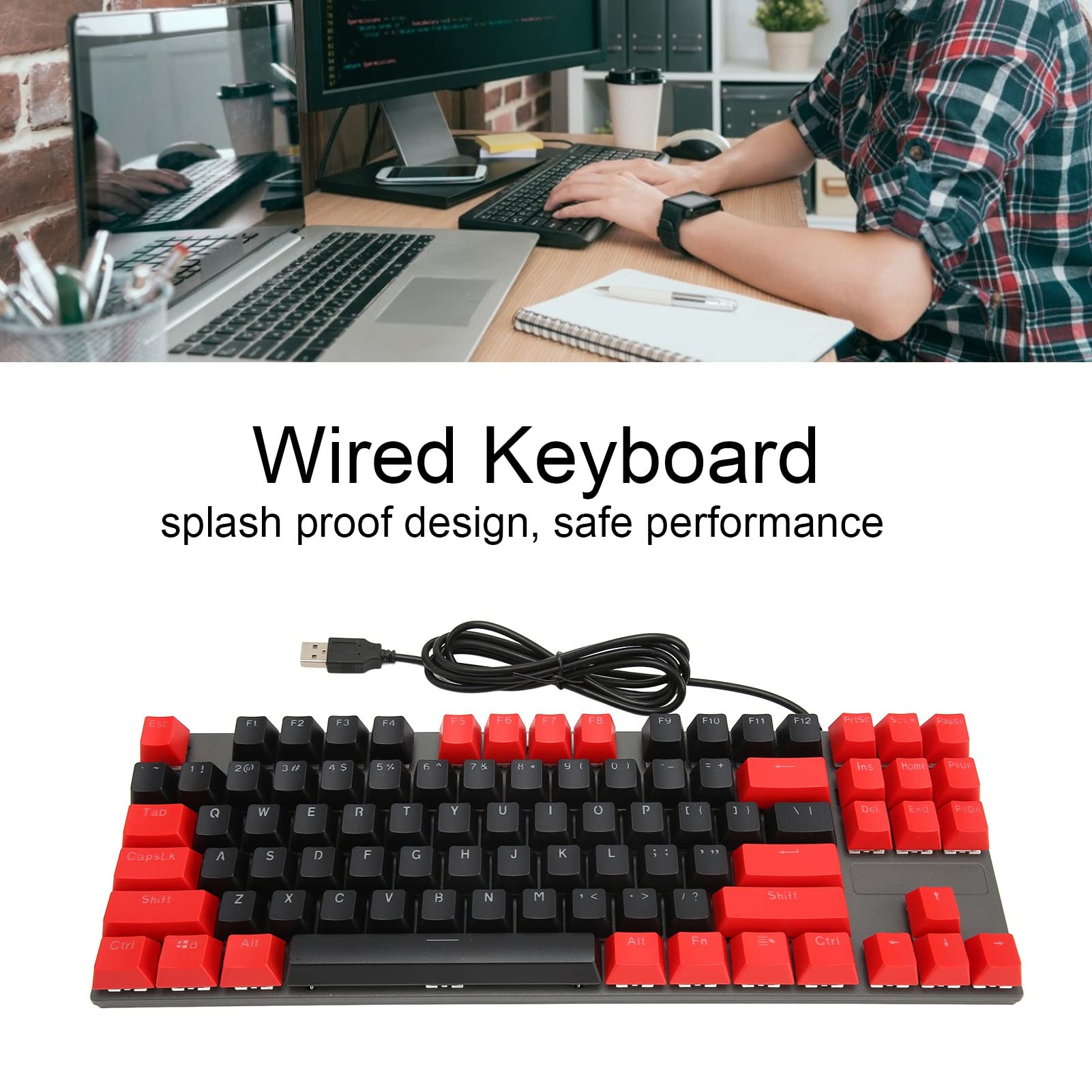 Amazon.co.jp: ゲーミングキーボード、87キーブルースイッチRGB