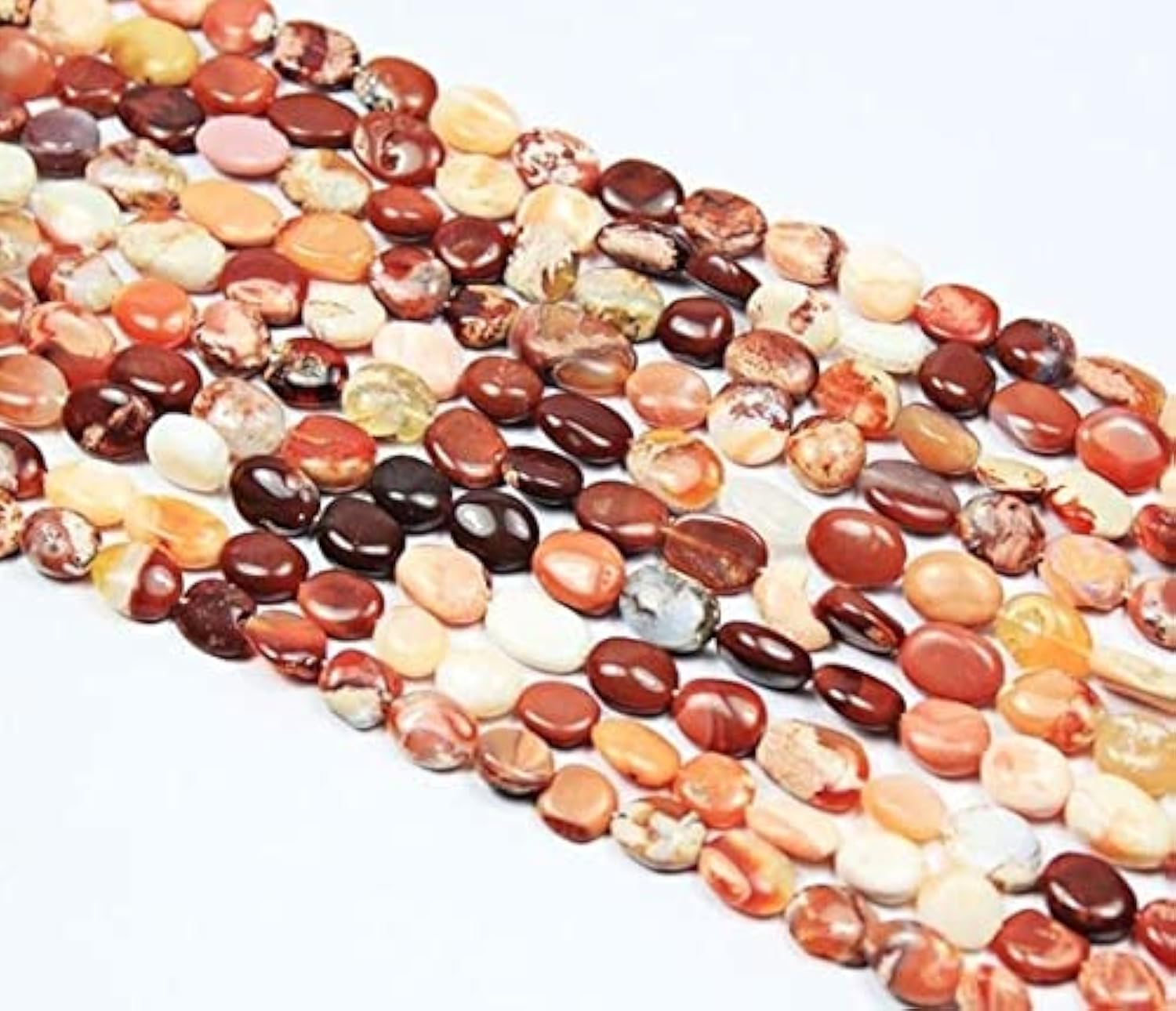 Opale de feu mexicaine perles ovales naturelles 12mm 14mm pour bijoux artisanaux
