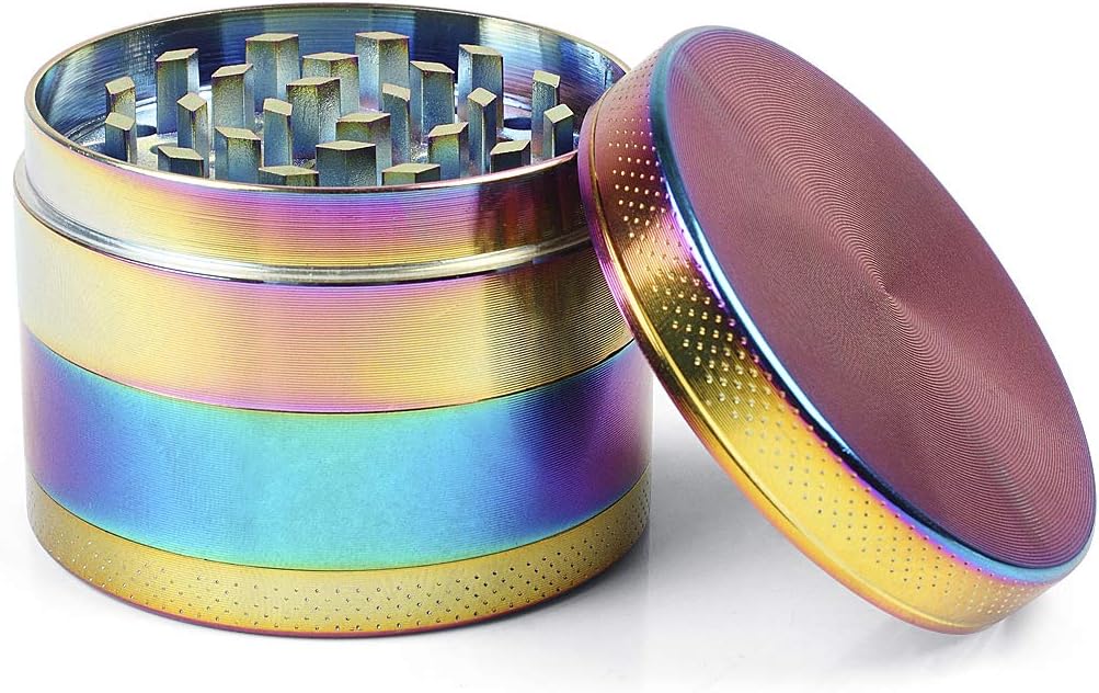 Herb Grinder - 4 Pieces Zinc Alloy Metal Grinder, Portable Weed Grinders, Colorful Grinder with Magnetic Top for Dry Herb and Spices (2inch-Diameter)