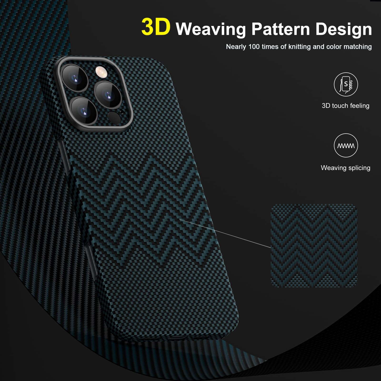 memumi Aramid Fiber Magnetic Case for iPhone 16 Pro Max - Image 2