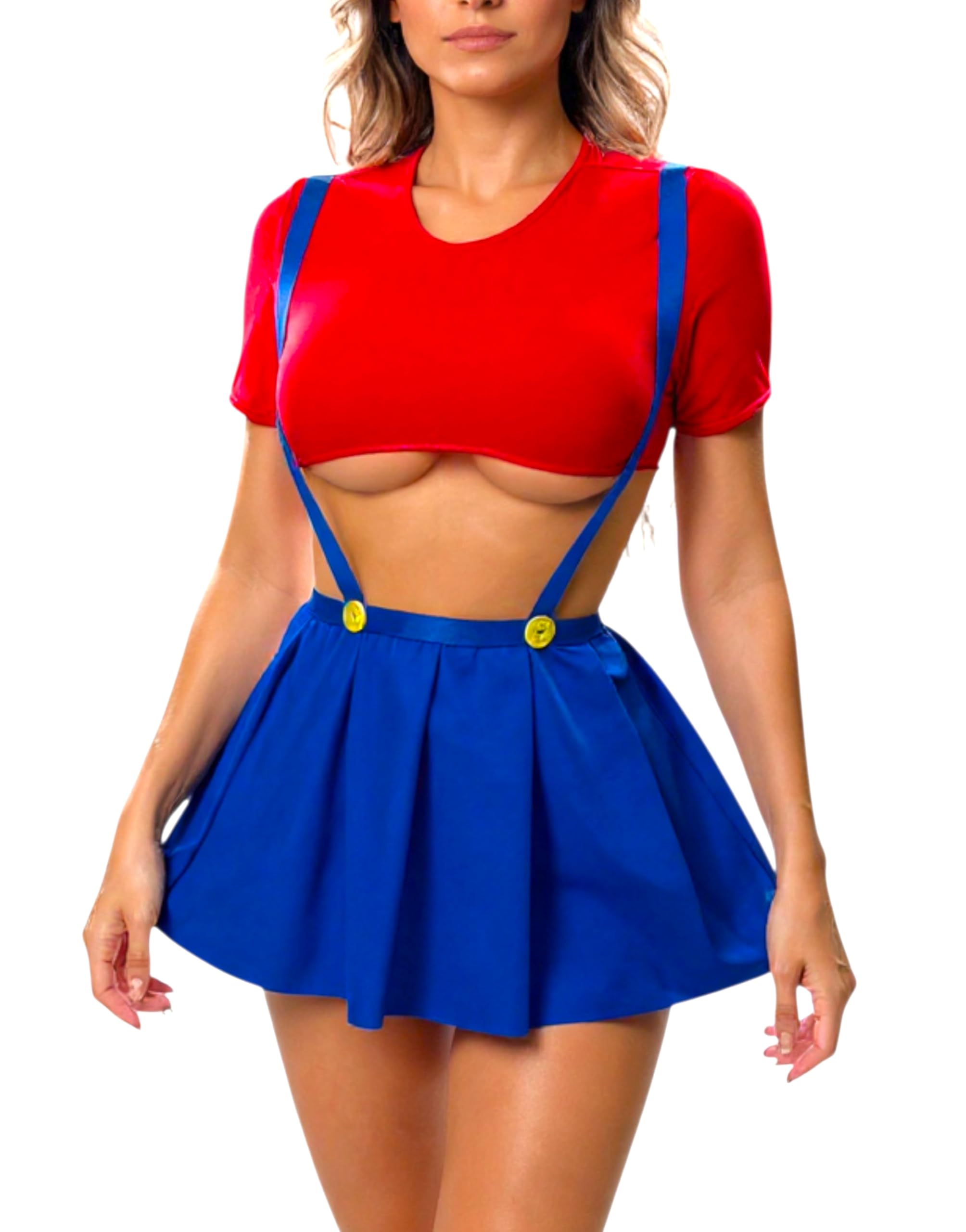 Women Babydoll Lingerie Night Dress | Bikini Style Nightwear with Front Slit | Honeymoon | Wedding Night & Romantic Occasion Wear for Women (RED & Blue)-image-33