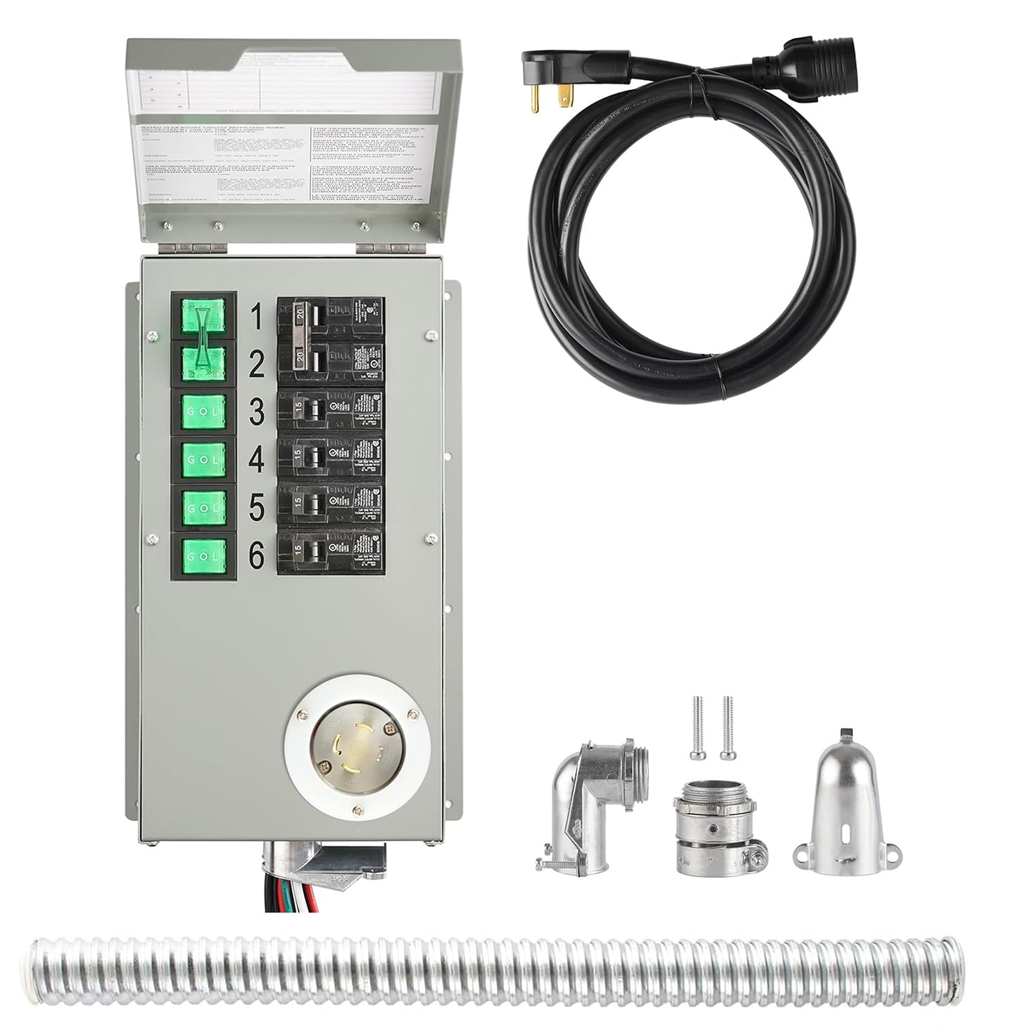 Nature’s Generator Switch Change 6-Circuits 120/240V 30A Non-Computerized Energy Switch Equipment